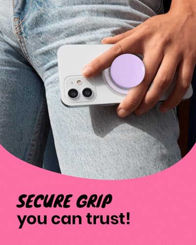 OnTheGrip Cute Solid Macaron Color Round Shape Collapsible Mobile Phone Grip Stand Holder for Smartphone Tablet Cell Phone Accessory (Lavender)