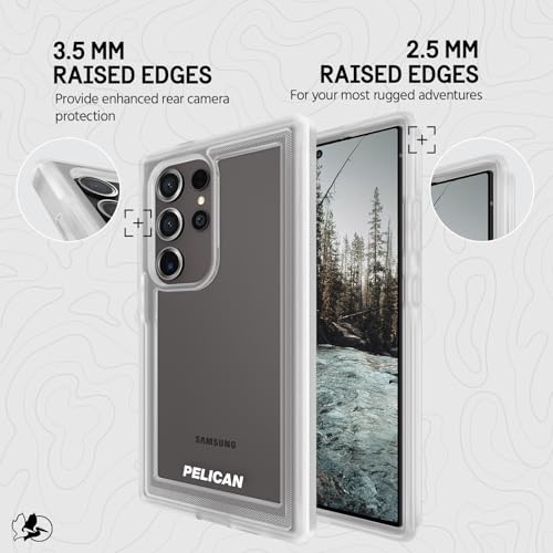 Pelican Voyager - Samsung Galaxy S24 Ultra Case [6.8”] [18ft MIL-STD Drop Protection] [Wireless Charging] Rugged Phone Case for Samsung Galaxy S24 Ultra w/Belt Clip Holster Stand - Anti Yellow - Clear - color: Clear