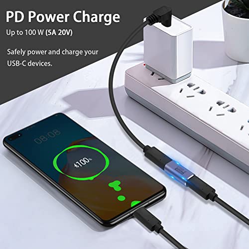 Poyiccot USB C Female to Female Adapter, 100W USB C Coupler, 40Gbps Type C Extension Extender Adapter Support Thuderbolt 4 Cable for iPone, Docking, Galaxy, 2-Pack - style: usb c female to female