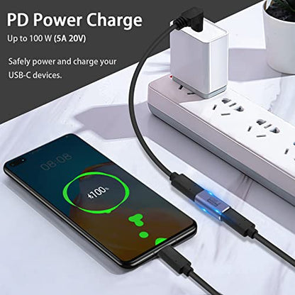 Poyiccot USB C Female to Female Adapter, 100W USB C Coupler, 40Gbps Type C Extension Extender Adapter Support Thuderbolt 4 Cable for iPone, Docking, Galaxy, 2-Pack - style: usb c female to female