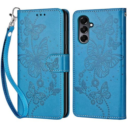 for Samsung Galaxy A16 5G Wallet case, Blue-Butterfly | 3 Card Holders, Kickstand, Shockproof TPU Shell, PU Leather, Magnetic Closure, Protective Flip Folio Cover, Women - color: 8