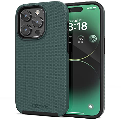 Crave Dual Guard for iPhone 14 Pro, Shockproof Protection Dual Layer Case for Apple iPhone 14 Pro (6.1") - Forest Green - color: Forest Green