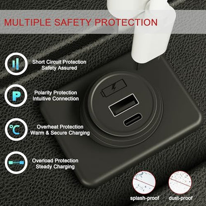 12V/24V USB C Outlet Power Socket Car Charger USB Port for Car, Bus, RV, Boat, Vehicle Boat ATV Truck Golf Cart - color: A+C Port-1pcs