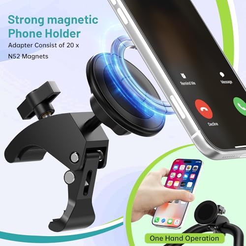Magnetic Stroller Phone Holder Clamp Mount,20 x N52 Strong Dual Magnets