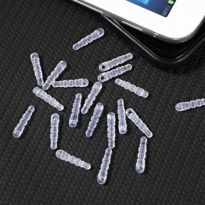 Hemobllo 100 pcs Cell Phone Dust Plug Charm with Headphone Covers Dust Protector Cap Compatible for 3.5mm Earphone (Transparent)