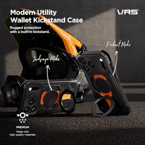 VRS DESIGN Quickstand Pro for iPhone 17 Pro Max Case (2025), [Magnetic Charging Compatible] Strong Magnet Ring Kickstand, Heavy Duty Rugged Shockproof Protective Cover (Contour Green) - color: Contour Green