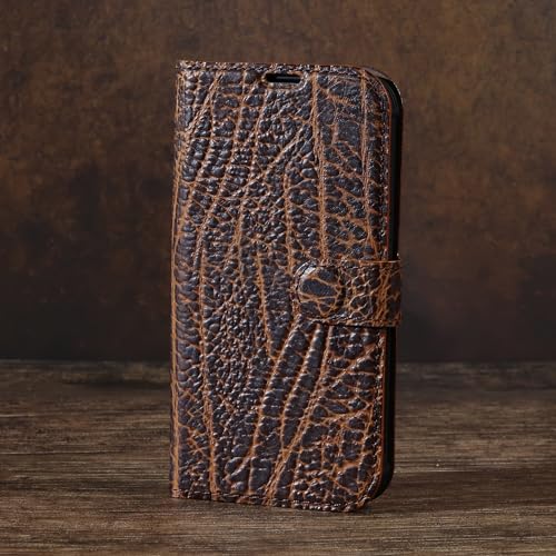 Leather case Compatible with iPhone 13 pro Max Wallet 6.7" | Genuine Leather 2-in-1Magnetic Detachable Shockproof,Flip Folio Cover with Card Slot, Wireless Charging RFID Blocking - color: Buffalo pattern, size: 6.7"-13 Pro Max
