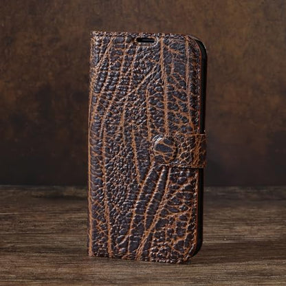 Leather Case Compatible with iPhone 14 Pro Max Wallet 6.7" | Genuine Leather 2-in-1 Magnetic Detachable Shockproof,Flip Folio Cover with Card Slot, Wireless Charging RFID Blocking Brown - color: Buffalo pattern, size: 6.7"-14 Pro Max