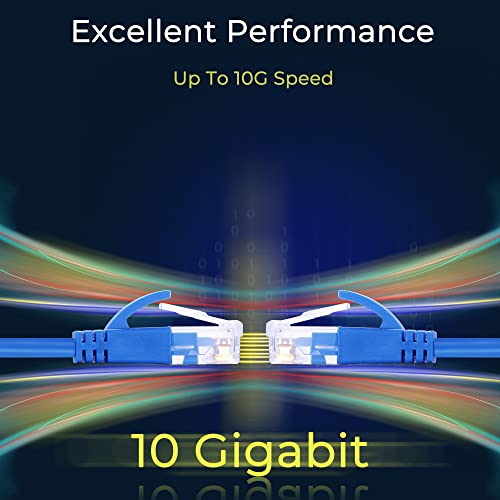 Rapink Patch Cables Cat6a 25ft (10 Pack) Slim, Cat6a Ethernet Patch Cable 10G Support, Snagless Cat 6 Patch Cable for Patch Panel to Switch, Flexiable Cat 6a Ethernet Cable with Gold Plated - size: 25ft