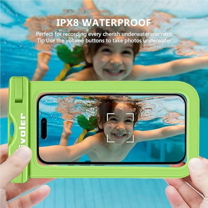 ivoler 2-Pack Waterproof Fanny Pack & Phone Pouch, Dry Bag for Passport, Phone & Wallet, Floating Waterproof Phone Case for Beach, Swimming, Kayaking, Boating, Cruise Essentials & Travel - color: Grass Green