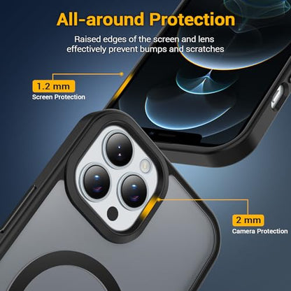 for iPhone 12 Pro Max Case, Compatible with Magsafe, Anti-Yellowing, Military-Grade Protection, Shockproof Slim Magnetic Phone Case Cover, Black - color: B-Black, size: iPhone 12 Pro Max