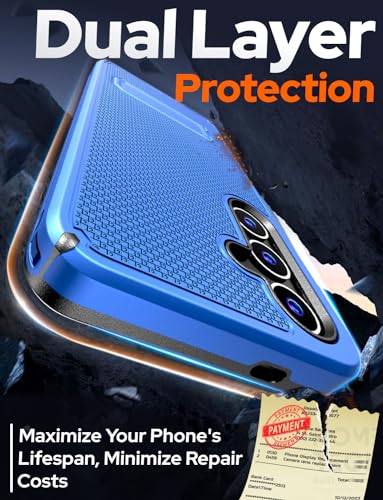 Designed for Samsung Galaxy S24 Case with Belt Clip Holster | Rugged Cover with Strong Magnet & Kickstand Heavy Duty Combo - Navy Blue - color: Navy Blue, style: Galaxy S24