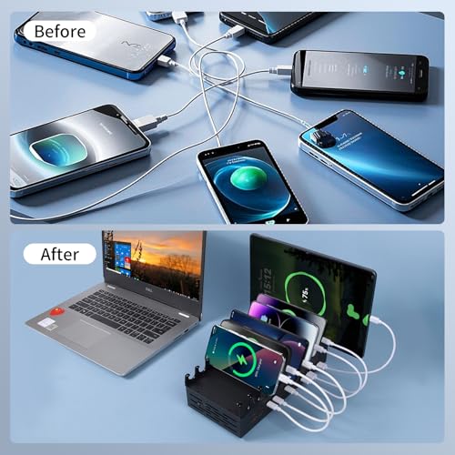 24 Ports 300W Charging Station for Multiple Devices with 10 Cables