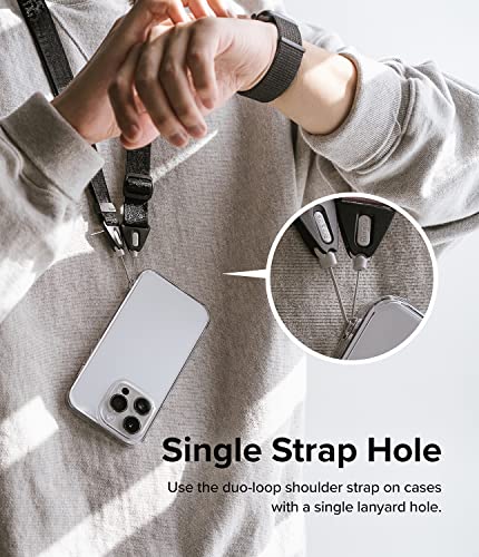 Ringke Phone Lanyard for iPhone 17 Pro Max and Most Smartphones [One-Touch Buckle] Shoulder Strap Adjustable Sturdy Universal Phone Crossbody Neck Lanyard for Travel Essentials - Lettering Black 2 - color: Lettering Black 2