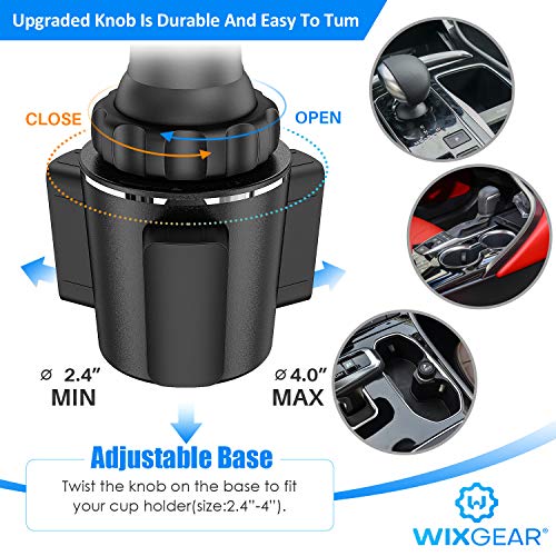 Magnetic Cup Holder Phone Mount – Universal Car Mount with Adjustable Base and Extendable Arm, Compatible with All Smartphones