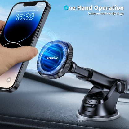APPS2Car for Magsafe Car Phone Mount, Dashboard & Windshield Suction Cup - color: Black