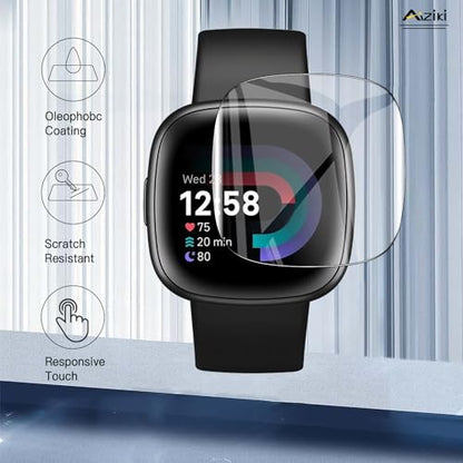 6-Pack Compatible for Fitbit Versa 4, HD Clear Flexible TPU Film, Bubble Free Full Coverage, Easy Install Kit for Fitbit Versa 4 Screen Protector - size: RM6-Fitbit Versa 4-US