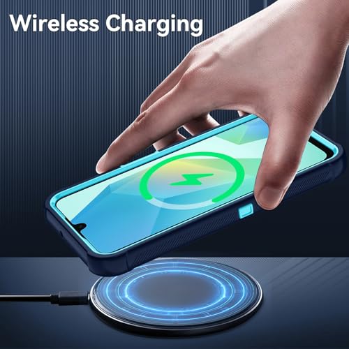 for Samsung Galaxy A16 5G Case : 3-Layer Shockproof Phone Cover with HD Screen Protector,Hybrid Protective Military-Grade Drop Protection for Galaxy A16 5G Phone Case (Navy/Blue) - color: Navy/Blue