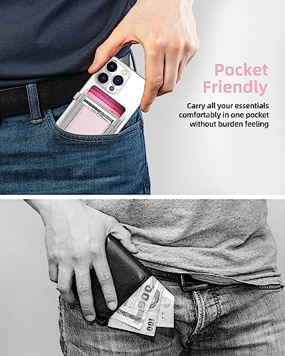 For Magsafe Wallet, 7 Card Holder, RFID Blocking, Strongest Magnet | Magnetic Wallet for iPhone 17/16/15/14/13/12 Series, for Magsafe Card Holder with 2 Card Slots, Vegan Leather, Pink - color: Pink