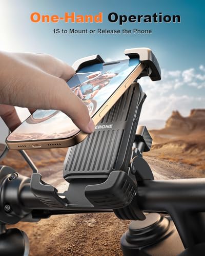 SUPERONE Motorcycle Bike Phone Mount, Bicycle Handlebar Phone Holder Clamp - color: Black