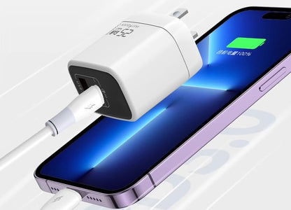 Fast 25W Dual USB-C Plus USB-A Charger - GaN Power Delivery - Fast Compact Power Adapter for Laptops, Smart Phones, Tablets and Thousands of Other Devices (White, 25W) - color: White, size: 25W