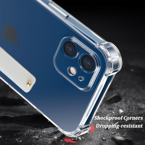 Compatible for iPhone 12 Case with Strap Holder Stand - Crystal Clear | Wristband Kickstand, Clear Soft TPU, Adjustable Finger Hand Grip Loop, Shockproof Bumper Rugged Cover - color: Crystal Clear, size: iPhone 12 6.1"