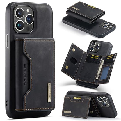 Leather Wallet Phone Cases Compatible with iPhone 15 Pro Case with Card Holder Men 6.1'' 2 in 1 Detachable Back Cover (Black, IP 15 Pro) - color: Black, size: IP 15 Pro