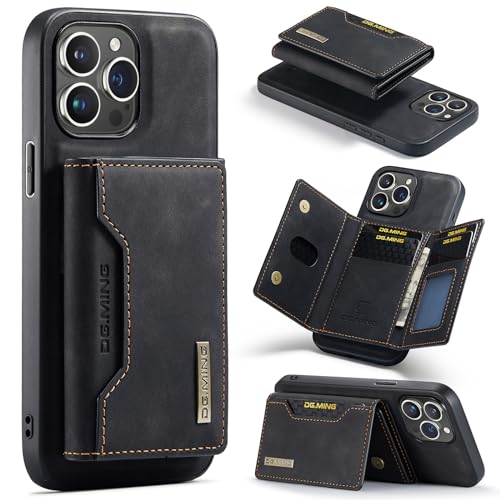 Leather Wallet Phone Cases Compatible with iPhone 15 Pro Max Case with Card Holder Men 6.7'' 2 in 1 Detachable Back Cover (Black, IP 15 Pro Max) - color: Black, size: IP 15 Pro Max