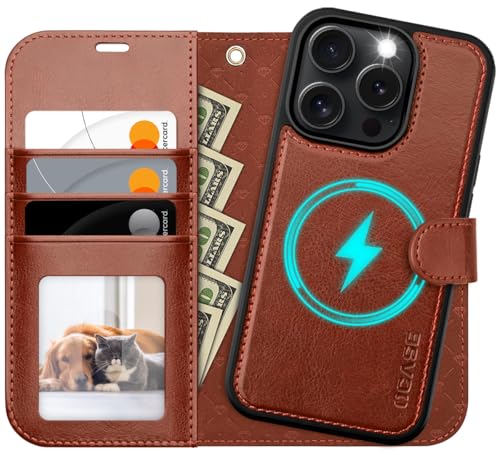 OCASE for iPhone 16 Pro Case Detachable Wallet Case with Card Holder, 2 in 1 Pu Leather Flip Folio with RFID Blocking Stand Wrist Strap Shockproof Phone Cover 6.3 Inch 2024, Dark Brown - color: Dark Brown, size: iPhone 16 Pro