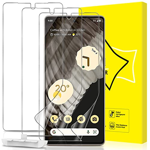 GiiYoon 3 PACK Screen Protector for Google Pixel 7 Pro Flexible TPU Film [Support Fingerprint Touch] [HD Full Coverage] [Easy Installation] [Scratch Resistant] - size: Google Pixel 7 Pro