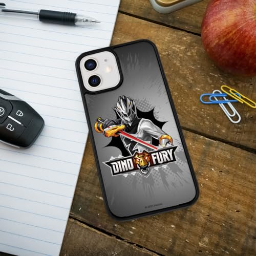Power Rangers Dino Fury Black Ranger Protective Slim Fit Hybrid Rubber - color: iPhone 12 | 12 Pro (Fits 6.1 Inch Display)