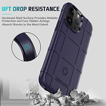 Rugged Shield 8ft Drop Proof TPU Thick Armor Tactical Protective Case Compatible with iPhone 14 Pro Max (6.7 inches) - Deep Purple - color: Deep Purple, size: iPhone 14 Pro Max