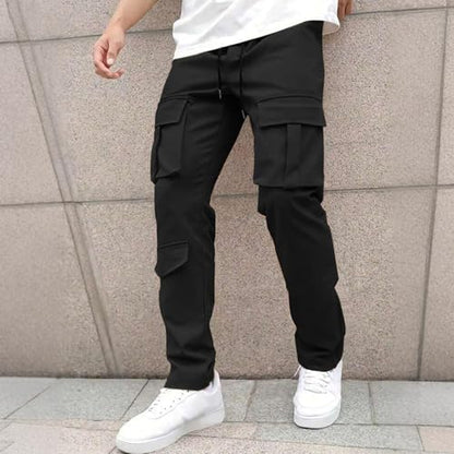 Men Cargo Pants Ripstop Durable Tactical Quick Dry Deep Pockets Construction Travel Job Site Tactical Pants for Men - color: A Black, size: Small