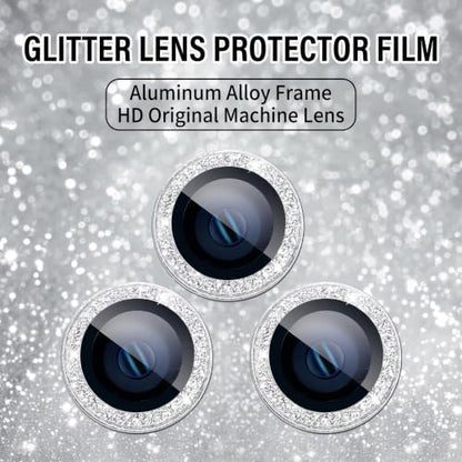 for iPhone 16 Pro/Max Camera Lens Protector Bling (Black,iPhone 16/Plus) - color: Black