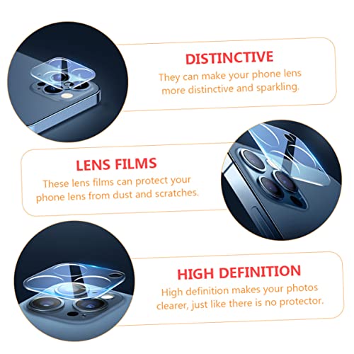 balacoo 3pcs Lens Protection Films Tempered Phone Screen Protectors Camera Lens Covers Scratch-resistant for Pro