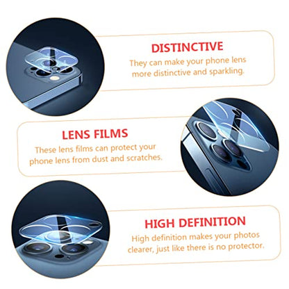 balacoo 3pcs Lens Protection Films Tempered Phone Screen Protectors Camera Lens Covers Scratch-resistant for Pro