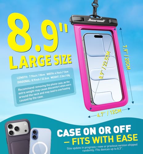 Hiearcool Waterproof Phone Pouch, Waterproof Phone Case, Bright Red 2-Pack - color: 2Bright Red