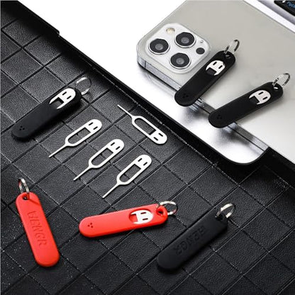 Sim Ejector Tool - Intuitive Removal Sim Card Tools, Needle Opener Sim Card Removers | Sim Card Tray Eject Pin, Card Tray Opening Tool with Detachable Keychain Charm for Smart Phones and Tablets - color: Black