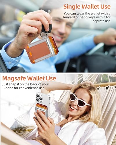 For Magsafe Wallet, 7 Card Holder, RFID Blocking, Strongest Magnet | Magnetic Wallet for iPhone 17/16/15/14/13/12 Series, Magnetic Card Holder with 2 Card Slots, Vegan Leather, Slim, Brown - color: Brown