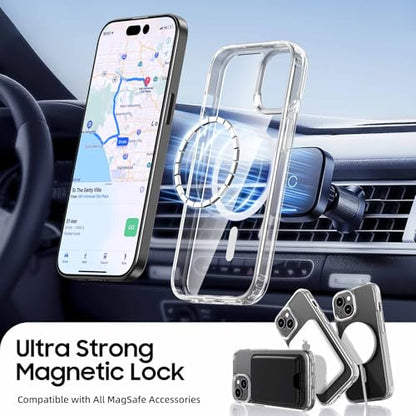 Magnetic for iPhone 13 mini/12 mini Wallet Case with Card Holder﻿ | Compatible with MagSafe, Shockproof Phone Cover with Detachable RFID Blocking Card Slot, Clear & Black - color: Clear with Black, size: iPhone 12 Mini/13 Mini