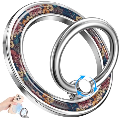 Magnetic Phone Ring, Compatible with MagSafe Phone Grip, Oil Flower - color: Oil Flower