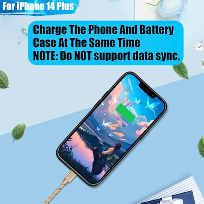 Sitong Battery Case for iPhone 14 Plus, 6000mAh Rechargeable Extended Battery Charging/Charger Case, Add 100% Extra Juice (6.7 Inches) Black