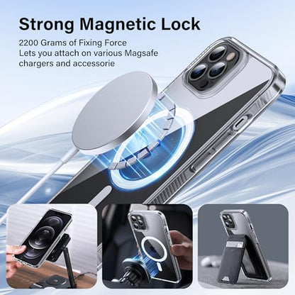 Supdeal Magnetic Clear Case for iPhone 12/12 Pro, [Compatible with MagSafe] [Non Slip Bumper & Not Yellowing] Military Grade Shockproof Transparent Silicone Phone Cover, 6.1", Transparent - color: Transparent, size: iPhone 12/12 Pro