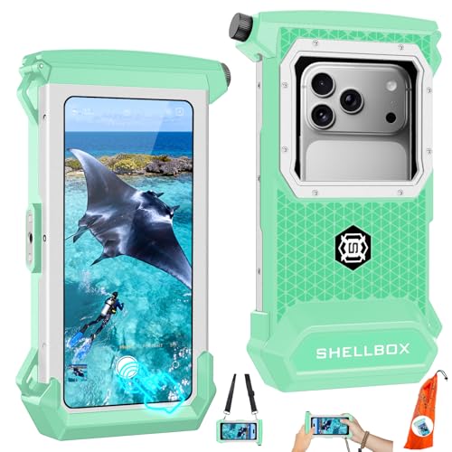 100FT/30M Gen 5 Diving Phone Case, Full Touchscreen Underwater Housing for iPhone 17-12 Pro Max & Samsung Galaxy S26 - S21, IPX8 Scuba Photo/Video Waterproof Case - color: Black_Grey