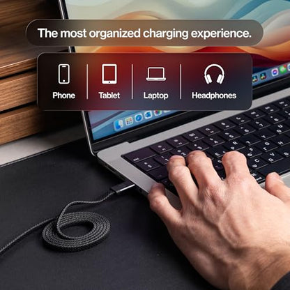 Statik MagStack Slim Pro USB C to C Flat Coil Magnetic Charging Cable, 100W - size: 6.6FT (3 Pack), style: USB-C to USB-C