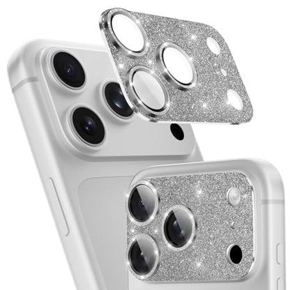 imluckies Compatible with iPhone 17 Pro Camera Lens Protector Bling, Ultra HD Tempered Glass Shiny Diamond Camera Plate Sparkle Screen Protection, 9H Anti-Scratch & Easy Install, Glitter Gray - size: 17pro 6.3" Glitter Gray