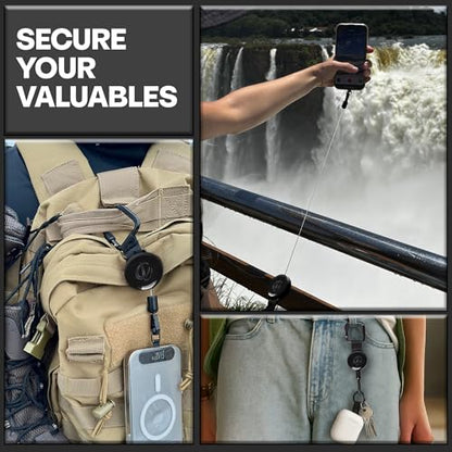 ClutchLoop Retractable Anti-Theft Phone Tether Lanyard Locking Carabiner