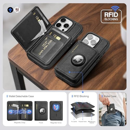 Antsturdy Compatible with MagSafe iPhone 16 Pro Wallet Case,Black - color: Black, size: iPhone 16 Pro - 6.3"