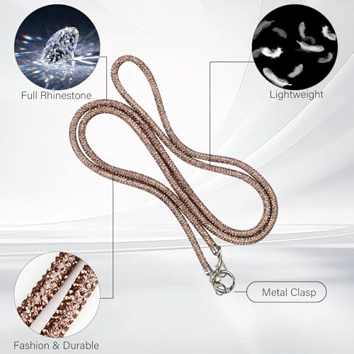 LUVI Rhinestone Phone Lanyard Bling Chain Crossbody Strap for Woman - color: Gold