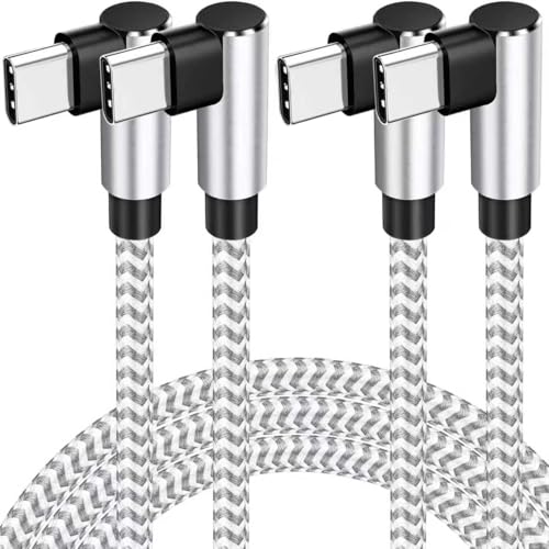 USB C Cable 6ft 2Pack, 60W Fast Charging 90 Degree Nylon Braided Cord - size: 6FT